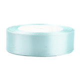 1 Group Single Face Satin Ribbon, Polyester Ribbon, Sky Blue, 25yards/roll(22.86m/roll), 10rolls/group, 250yards/group(228.6m/group)