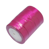 1 Group Single Face Satin Ribbon, Polyester Ribbon, Hot Pink, 1/2 inch(12mm), about 25yards/roll(22.86m/roll), 250yards/group(228.6m/group), 10rolls/group