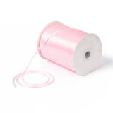 Double Face Satin Ribbon, Polyester Ribbon, Pink, 1/8 inch(3mm) wide, about 880yards/roll(804.672m/roll)