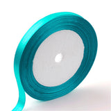 1 Group Single Face Satin Ribbon, Polyester Ribbon, Breast Cancer Pink Awareness Ribbon Making Materials, Valentines Day Gifts, Boxes Packages, Dark Turquoise, 1/2 inch(12mm), about 25yards/roll(22.86m/roll), 250yards/group(228.6m/group), 10rolls/group