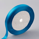 1 Group Single Face Satin Ribbon, Polyester Ribbon, Deep Sky Blue, 2 inch(50mm), about 25yards/roll(22.86m/roll), 100yards/group(91.44m/group), 4rolls/group