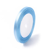 Single Face Satin Ribbon, Polyester Ribbon, Light Blue, 1/4 inch(6mm), about 25yards/roll(22.86m/roll), 10rolls/group, 250yards/group(228.6m/group)