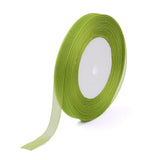 1 Roll Polyester Organza Ribbon, Silver, 3/8 inch(9mm), 200yards/roll(182.88m/roll)