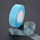 1 Roll Solid Color Organza Ribbons, for Party Decoration, Gift Packing, Light Green, 1(25mm), about 50yard/roll(45.72m/roll)