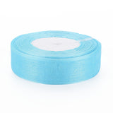 1 Roll Solid Color Organza Ribbons, for Party Decoration, Gift Packing, Light Green, 1(25mm), about 50yard/roll(45.72m/roll)