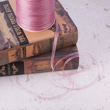 1 Bag Organza Ribbon, Wired Sheer Chiffon Ribbon, for Package Wrapping, Hair Bow Clips Accessories Making, Pearl Pink, 2-1/8 inch(55mm), about 37.18~38.28 yards(34~35m)/bag