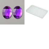 Craspire Self-Adhesive Acrylic Rhinestone Stickers, for DIY Decoration and Crafts, Faceted, Blue Violet, Oval, 40x30x5.5mm, 30pcs/box