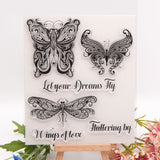 Craspire Silicone Stamps, for DIY Scrapbooking, Photo Album Decorative, Cards Making, Stamp Sheets, Butterfly Pattern, 14.5x16.5x0.2cm, 10sheets/set