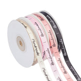 2 Roll Polyester Imitation Linen Wrapping Ribbon, for Crafts Decoration, Floral Bows Craft, Gray, 1 inch(25mm), about 10 yards/roll