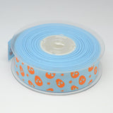 1 Roll 1 inch(25mm) Skull Printed Grosgrain Ribbon Gift Package DIY Hairbow Ribbon, Light Sky Blue, 1 inch(25mm), about 100yards/roll(91.44m/roll)