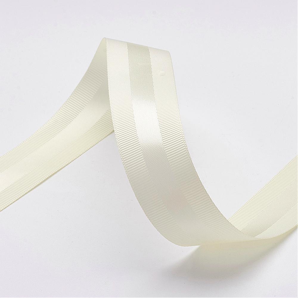 White grosgrain ribbon 10 Metres , 1 inch width (25mm). Thick