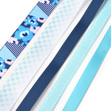 3Rolls Polyester Ribbons, with 2Rolls Grosgrain Ribbons, for Gift Packaging, Mixed Color, 3/8~5/8 inch(9.7~16mm); 1m/roll; 5rolls/set