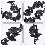 1 Bag 5 Yards Lace Applique Trim 3.2 Inch Black Flower Embroidery Lace Edge Trimmings Floral Embroidered Applique Ribbon for DIY Sewing Crafts Wedding Bridal Dress Embellishment Party Decoration