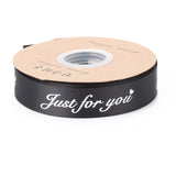 2 Roll Polyester Grosgrain Ribbons, with Word Just For You, for Gifts Wrapping Party, Black, 1 inch(25mm), 45m/Roll