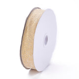 1 Roll Glitter Metallic Ribbon, Sparkle Ribbon, DIY Material for Organza Bow, Double Sided, Golden Color, Size: about 1/8 inch(3mm) wide, 880Yards/Roll(811.98m/roll)