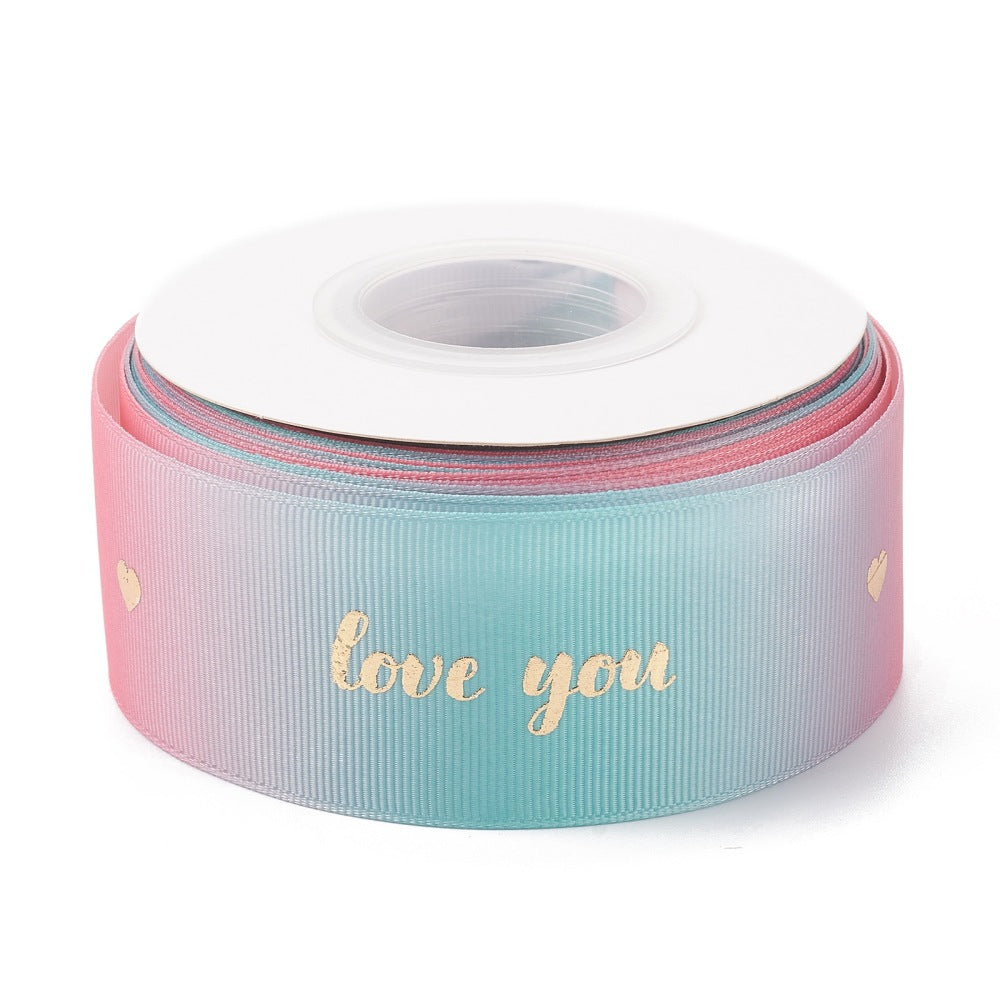 CRASPIRE 2 Roll Gradient Polyester Ribbon, Single Face Printed Grosgrain  Ribbon, with Glitter Powders, for Crafts Gift Wrapping, Party Decoration, Hot  Pink, 1-1/2 inch(38mm), about 5 yards/roll(4.57m/roll)