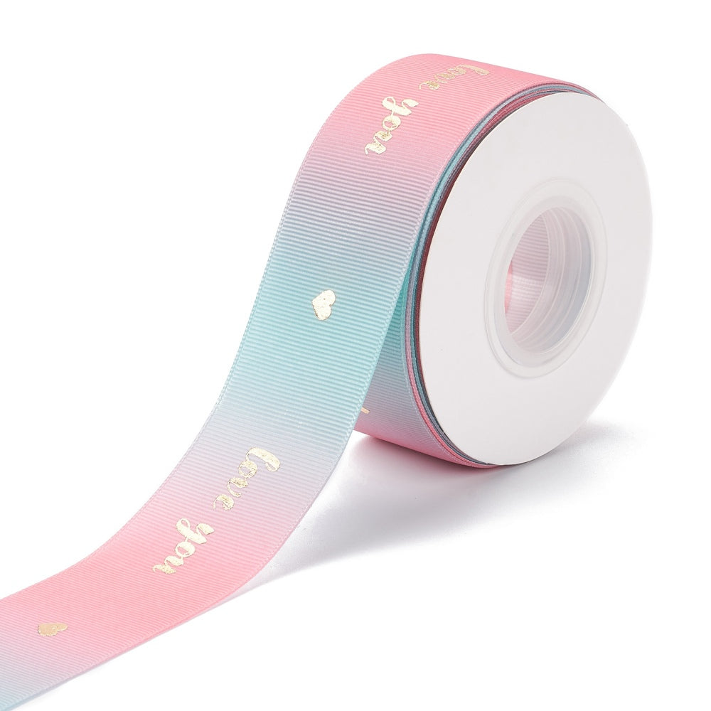 CRASPIRE 2 Roll Gradient Polyester Ribbon, Single Face Printed Grosgrain  Ribbon, with Glitter Powders, for Crafts Gift Wrapping, Party Decoration, Hot  Pink, 1-1/2 inch(38mm), about 5 yards/roll(4.57m/roll)