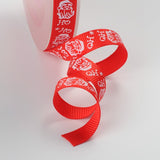 1 Roll Christmas Theme Polyester Ribbons, Red, 3/8 inch(9mm), about 100yards/roll(91.44m/roll)