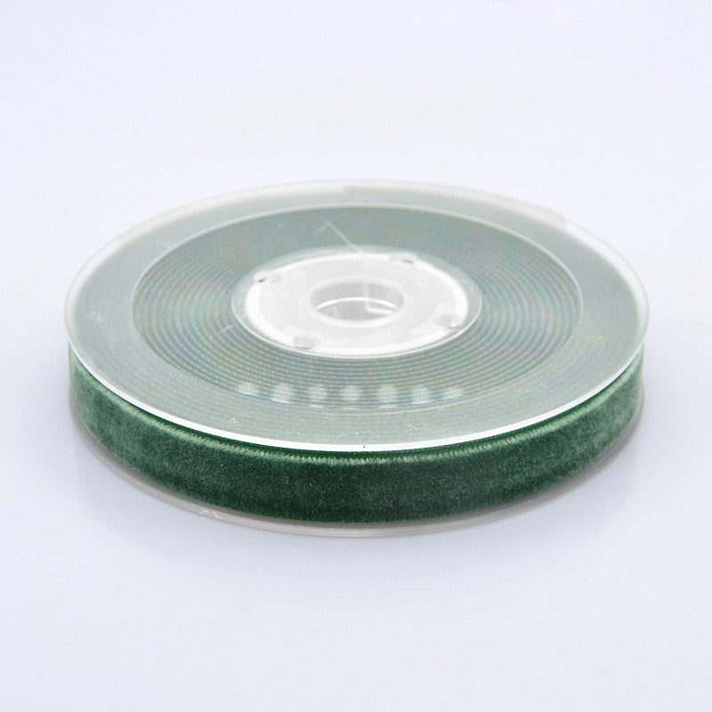 CRASPIRE 1 Roll 3/8inch Single Face Velvet Ribbon, Light Green,  3/8inch(9.5mm), about 200yards/roll(182.88m/roll)