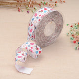 1 Roll Heart & Star Printed Polyester Ribbon for Gift Packing and Festival Decoration, White, 1 inch(25mm), 100yards/roll(91.44m/roll)