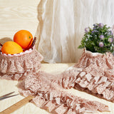 1 Set 2 Yards Pleated Chiffon Lace Trim, 3-Layer Pleated Lace Edge Trim About 4.7 Width Polyester Lace Ribbon for Sewing Craft Wedding Bridal Dress Party Decor, PeachPuff