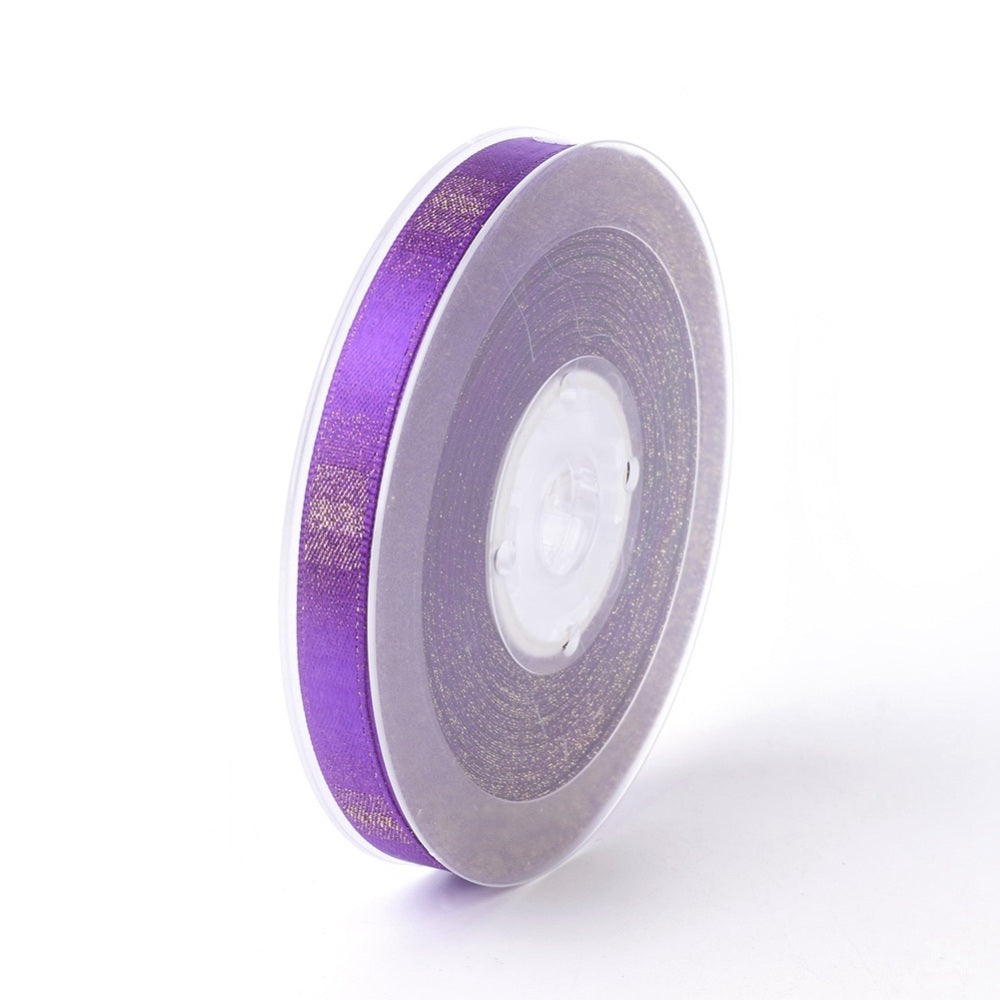CRASPIRE 10 Roll Dark Violet Single Face Satin Ribbon, 1/2 inch(12mm),  25yards/roll(22.86m/roll)