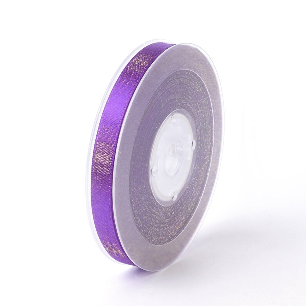 CRASPIRE 10 Roll Dark Violet Single Face Satin Ribbon, 1/2 inch