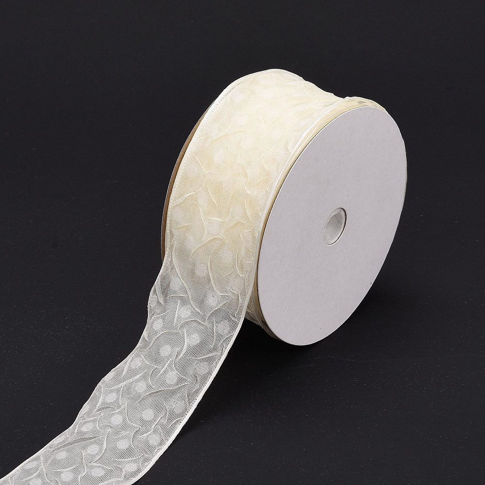 1 Roll Polyester Hot Stamping Ribbon Christmas Decoration Gift