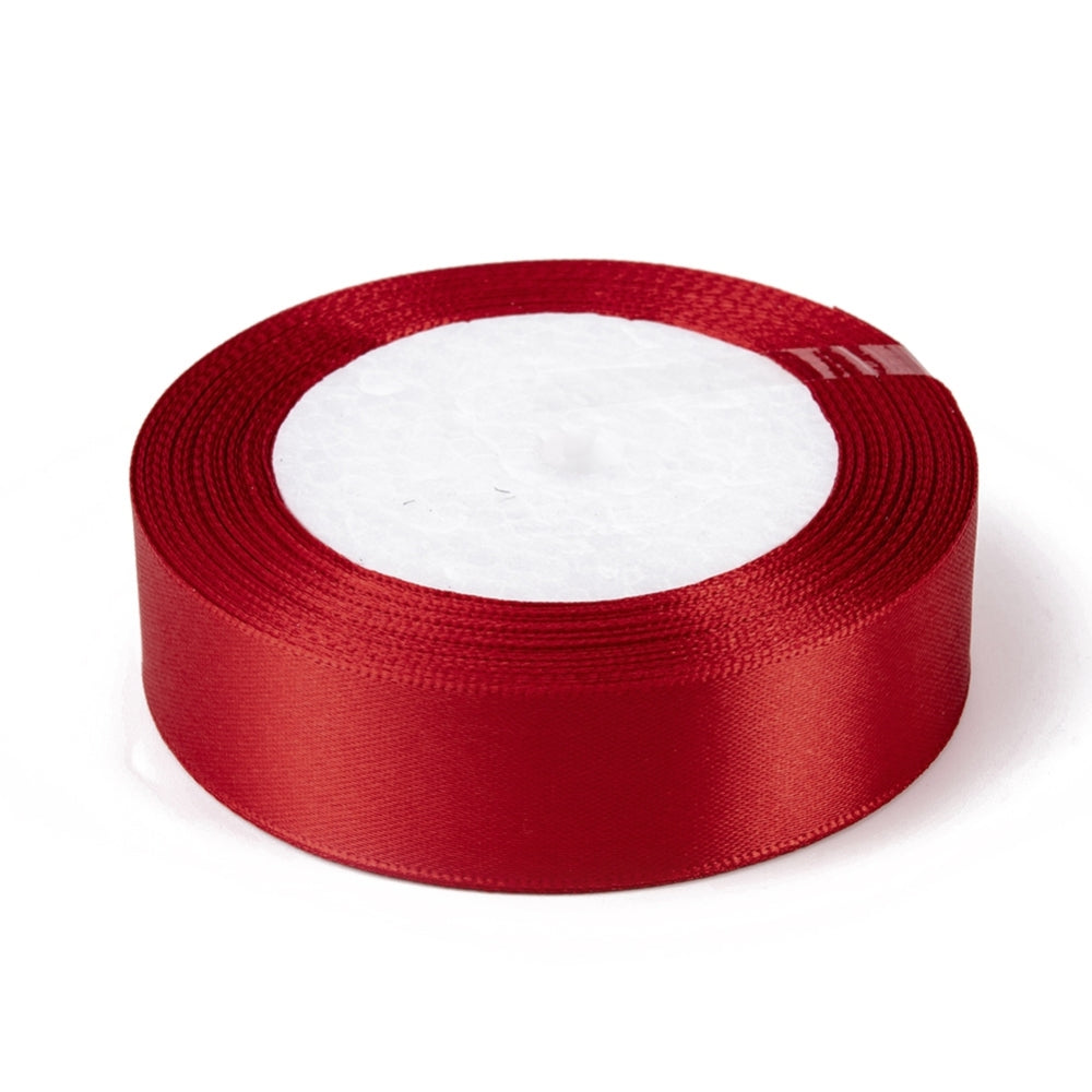 Single Face Satin Ribbon, Polyester Ribbon, White, 1 inch(25mm) wide,  25yards/roll(22.86m/roll), 5rolls/group, 125yards/group(114.3m/group)