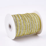 1 Roll Wave Bending Fringe Trim, Sewing Ribbon, with Plastic Empty Spools, Blue,  3/16 inch~3/8 inch(5~8.5mm), about 25m/strand, 1strand