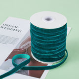 Single Face Velvet Ribbon, Dark Cyan, 3/8 inch(9.5~10mm), about 50yards/roll(45.72m/roll)