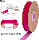 20 Yards ?¨¢ 1 Inch Single Side Velvet Ribbon, Satin Ribbon Roll for Wedding, Gift Wrapping, Hair Bows, Flower Arranging, Home Decorating ( Pink )