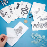 Craspire 20 Sheets 20 Style Cool Body Art Removable Snake Temporary Tattoos Stickers, Black, 14x6.8x0.02cm, Pattern: 130~135x42~60mm, 1 sheet/style