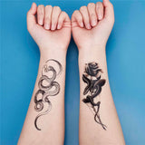 Craspire 20 Sheets 20 Style Cool Body Art Removable Snake Temporary Tattoos Stickers, Black, 14x6.8x0.02cm, Pattern: 130~135x42~60mm, 1 sheet/style