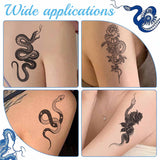 Craspire 20 Sheets 20 Style Cool Body Art Removable Snake Temporary Tattoos Stickers, Black, 14x6.8x0.02cm, Pattern: 130~135x42~60mm, 1 sheet/style