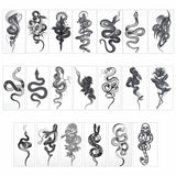 Craspire 20 Sheets 20 Style Cool Body Art Removable Snake Temporary Tattoos Stickers, Black, 14x6.8x0.02cm, Pattern: 130~135x42~60mm, 1 sheet/style