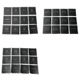 Craspire 3 Bags 3 Styles PVC Adhesive Bathroom Sorting Storage Stickers, Waterproof Soap Labels for Bathroom Can/Bottles, Rectangle with Word, Black, 80~95x70~80x0.2mm, 1 bag/style