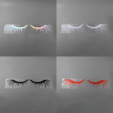 Craspire 4 Pairs 4 Colors PET Eyelash Car Stickers, Waterproof Self Adhesive Eyelash Decals for Car Headlight Decor, Mixed Color, 117x264x0.1mm, Sticker: 110x252mm, 1 pair/color