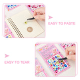 Craspire 6 Cards 6 Colors Acrylic Rhinestone Stickers, Decoration for Photo Album, Mixed Color, 74x64x3mm, Sticker: 4.5~14.5x4.5~11.5mm, 1 card/color