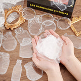 Craspire 4 Bags 4 Styles PET Adhesive Waterproof Stickers Set, Transparent Bottle Decorative Stickers for DIY Scrapbook, Mixed Shapes, Clear, Bottle Pattern, 71~95x33.5~66x0.1mm, about 30pcs/bag, 1 bag/style