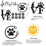 Craspire 8 Sheets 4 Style Waterproof Heart & Bear Paw Pattern PET Car Decals Stickers, for Cars Motorbikes Luggages Skateboard Decor, Black, 80~170x78~124mm, 2 Sheets/style