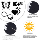 Craspire 8 Sheets 4 Style Infinity Heart & Butterfly Laser Style Plastic Adhesive Car Stickers, Waterproof Window Decals, for Car, Wall Decoration, Black, 125~173x78~136x0.1mm, 2 Sheets/style