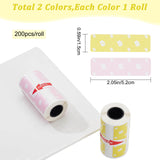 Craspire 2 Rolls 2 Colors Self-Adhesive Label Pasters, Adhesive Stickers, Bear, Mixed Color, 52x15mm, about 200pcs/roll, 1 roll/color