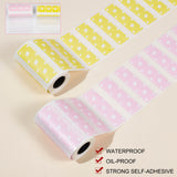 Craspire 2 Rolls 2 Colors Self-Adhesive Label Pasters, Adhesive Stickers, Bear, Mixed Color, 52x15mm, about 200pcs/roll, 1 roll/color