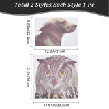 Craspire 2 Sheets 2 Style Owl & Dog Plastic Waterproof Car Window Stickers, Perforated Self-adhesive Decals for Car Windows Decorations, Mixed Patterns, 235x310x0.3mm and 310x305x0.3mm, 1 Sheet/style