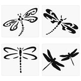 Craspire 8 Sheets 4 Styles PET Waterproof Car Stickers, Self-Adhesive Decals, for Vehicle Decoration, Dragonfly Pattern, 58~110x45~110x0.1mm, 2 sheets/style