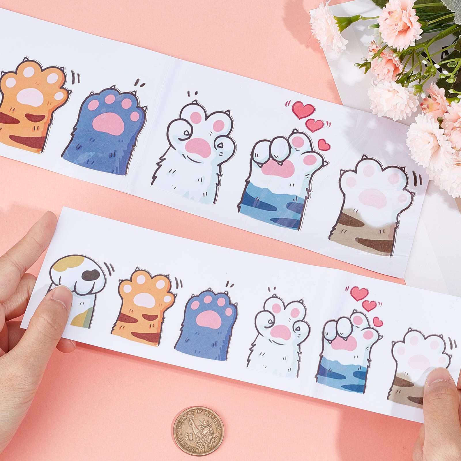 Craspire 3 Sheets 3 Styles PVC Waterproof Decorative Stickers