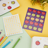 Craspire 80 Sheets 2 Styles Self-Adhesive Teacher Reward Paper Stickers, Apple with Smiling Face & Gold Stamping Star for Kids, Students, Classroom Supplies, Mixed Color, 118~128x98~150x0.1~0.2mm