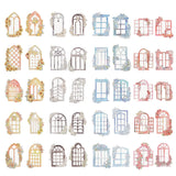 Craspire 4 Bags 4 Styles PET Transparent Flower Window Decorative Stickers, Self-Adhesive Waterproof Decals for DIY Scrapbooking, Photo Album, Mixed Color, 71~99x61~78x0.1mm, 10pcs/bag, 1 bag/style