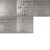 Craspire 5 Bags 5 Styles Translucent Parchment Paper Stickers, Gold Stamping Self-Adhesive Decals for DIY Album Scrapbook, Diary Decoration, Mixed Patterns, Mixed Patterns, 63.5~72x17~55x0.1mm, 40pcs/bag, 1 bag/style